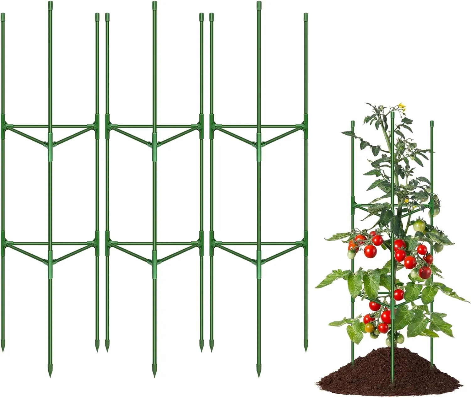 Joyhalo 3 Pack Tomato Cages for Garden, Up to 69 Inch Heavy-Duty Tomato Cage, Height Adjustable Garden Trellis for Climbing Plants Outdoor Vegetables Flowers Cucumber Peony