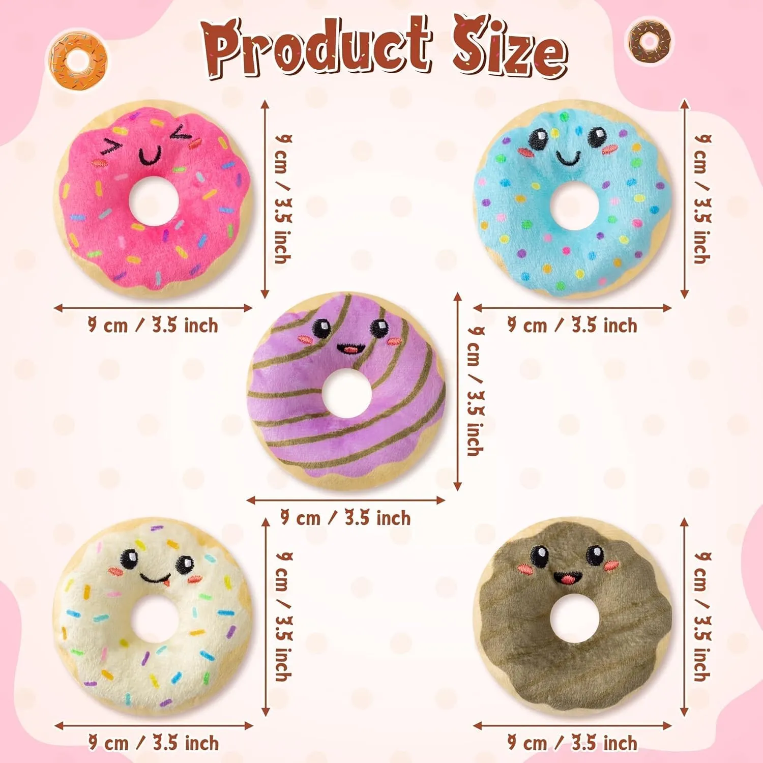 L1rabe Summer Donut Catnip Stuffed Toys - 5Pcs Funny Dessert Cat Toys Black Cat Appreciation Day Pet Supplies, Indoor Cats Chew Bite Teething Tools Kittens Catmint Birthday Gifts Interactive Supplies