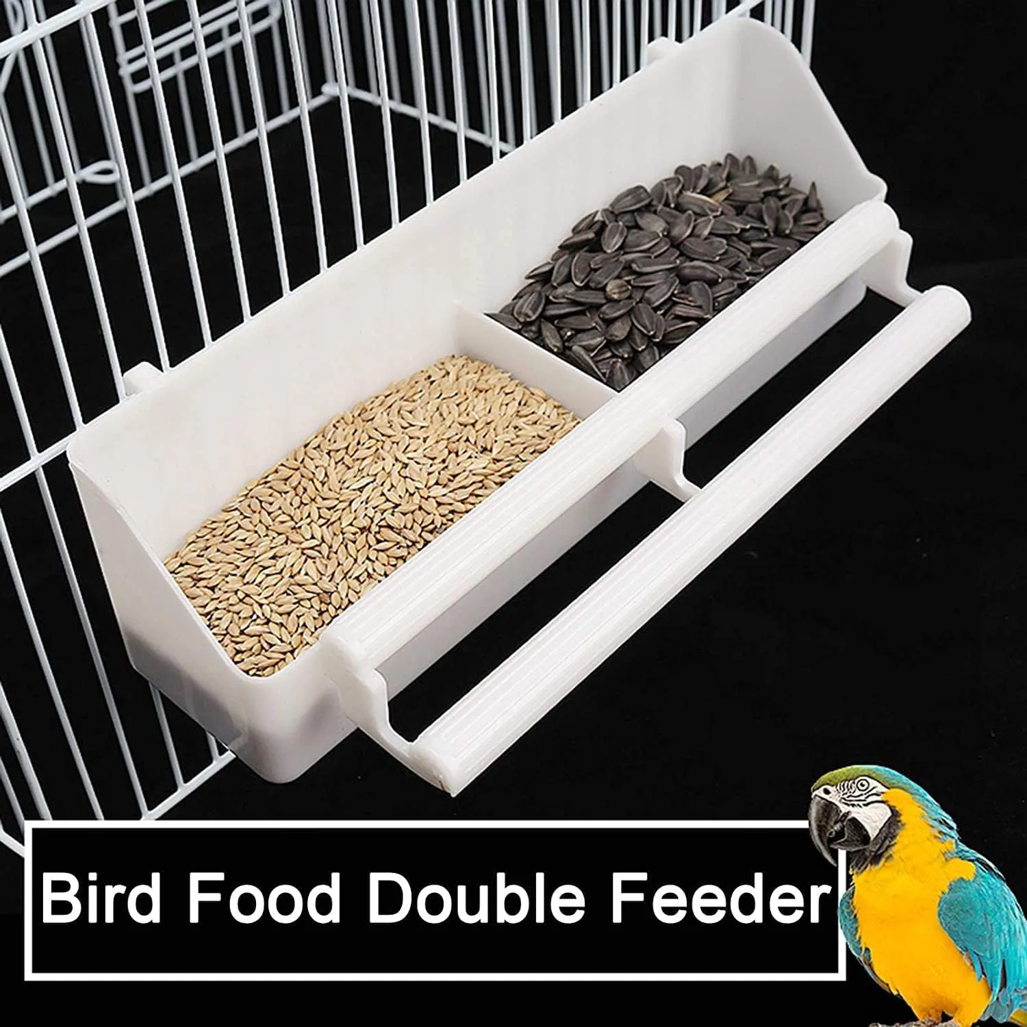 Large Double Durable Stacker Breeding Bird Flight Parrrot Separate Cages Side Nesting Box Doors Double Feeder Cup Easy Clean Pull Out Grate & Tray with Detachable Rolling Stand