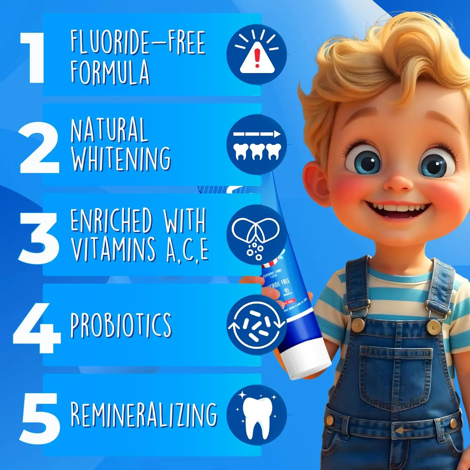 LOL Kids Toothpaste Fluoride-Free Nano Hydroxyapatite, Probiotics & Vitamins Remineralizing | Natural Ingredients | Safe if Swallow | Vegetable-Based Foaming Agent. for Toddler Children & Parents
