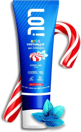 LOL Kids Toothpaste Fluoride-Free Nano Hydroxyapatite, Probiotics & Vitamins Remineralizing | Natural Ingredients | Safe if Swallow | Vegetable-Based Foaming Agent. for Toddler Children & Parents