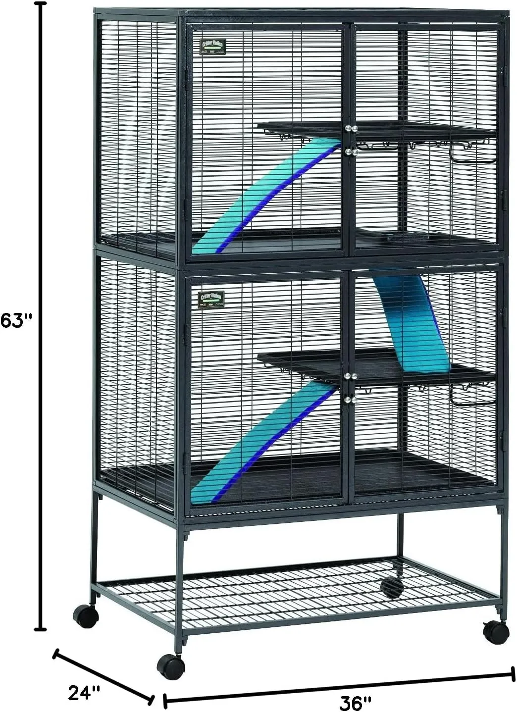 MidWest Homes for Pets Deluxe Critter Nation Double Unit Small Animal Cage (Model 162)