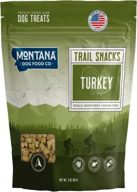 MONTANA DOG FOOD CO. Freeze-Dried Turkey Liver Dog Treats  100% Natural, Single Ingredient, High Protein, Grain-Free, Made in USA  3 oz Bag
