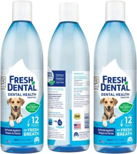 Naturel Promise Fresh Dental Dental Health Solution for Dogs, 18oz - 3 Pack - Oral Health Solution for Dogs - Easy to Use - Helps Clean Teeth - Freshens Breath Up to 12 Hours - No Brushing Required