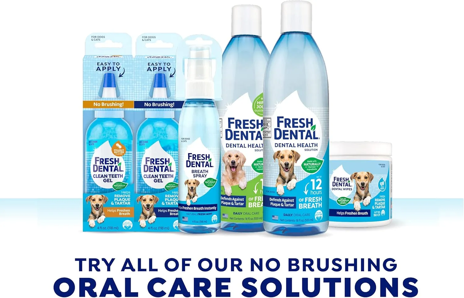 Naturel Promise Fresh Dental Dental Health Solution for Dogs, 18oz - 3 Pack - Oral Health Solution for Dogs - Easy to Use - Helps Clean Teeth - Freshens Breath Up to 12 Hours - No Brushing Required