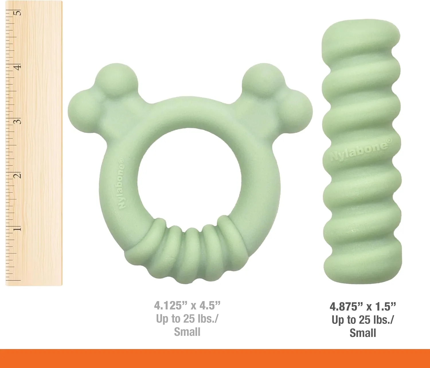 Nylabone Sensory Material Soothing Puppy Chew Toy Ring, Toys for Teething Puppies, Chicken Flavor, Small - Up to 25 lbs, 1 Count
