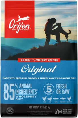 ORIJEN Original Dry Dog Food, Grain Free Dog Food for All Life Stages, Fresh or Raw Ingredients, 4.5 lb