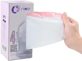Orino Ultra Strong Small Garbage Bags for Car Bath Room and Office 4 Gallon Drawstring Can Liner 0.7 mil White Unscented 60 Count Cat Litter Trash Bag for Small Trash Bin