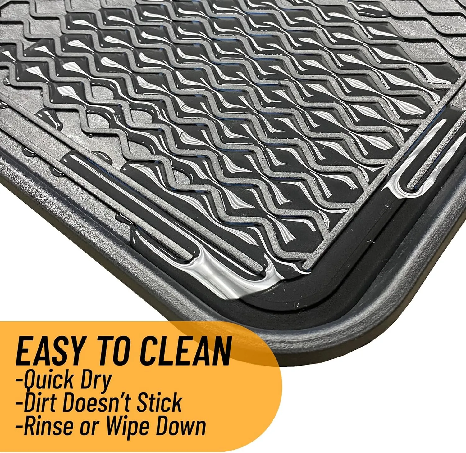 Ottomanson 15 x 30 Multi-Purpose Boot Tray - Waterproof Mat for Shoes, Pet Food, Litter Box, Painting & Planting - 1.2 Raised Edge for Spill Protection
