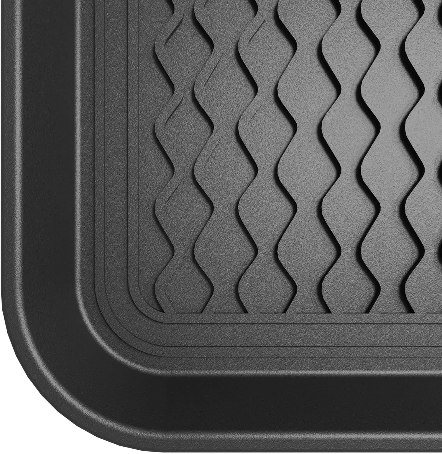 Ottomanson 15 x 30 Multi-Purpose Boot Tray - Waterproof Mat for Shoes, Pet Food, Litter Box, Painting & Planting - 1.2 Raised Edge for Spill Protection