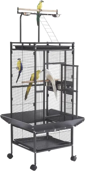 Panana Large Bird Cages Parrot Cage Wide Flight Metal Animal Cage for Budgie Parakeet Conure with Rolling Stand Wheels (61 inch Height)