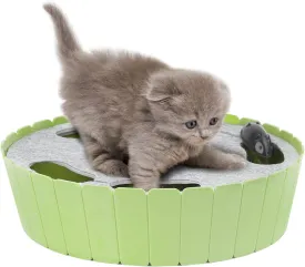 Pawaboo Interactive Toy with Running Mouse, Electronic Motion Cat Toy Automatic Teaser, Pop and Play Hide Seek Cat Toys Hunting Mouse, Mint Green