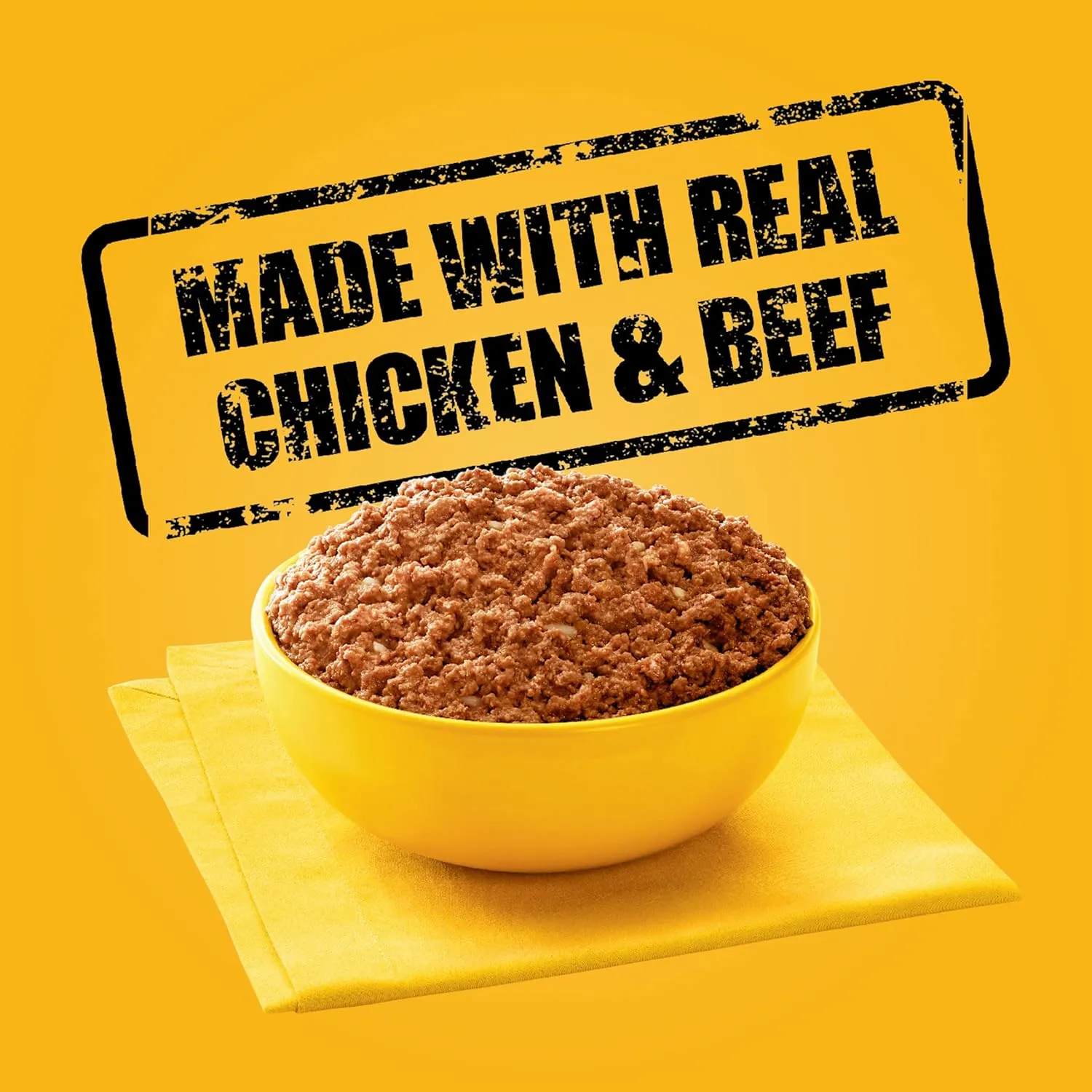 PEDIGREE CHOPPED GROUND DINNER Puppy Canned Soft Wet Dog Food With Chicken & Beef, 13.2 oz. Cans (Pack of 12)