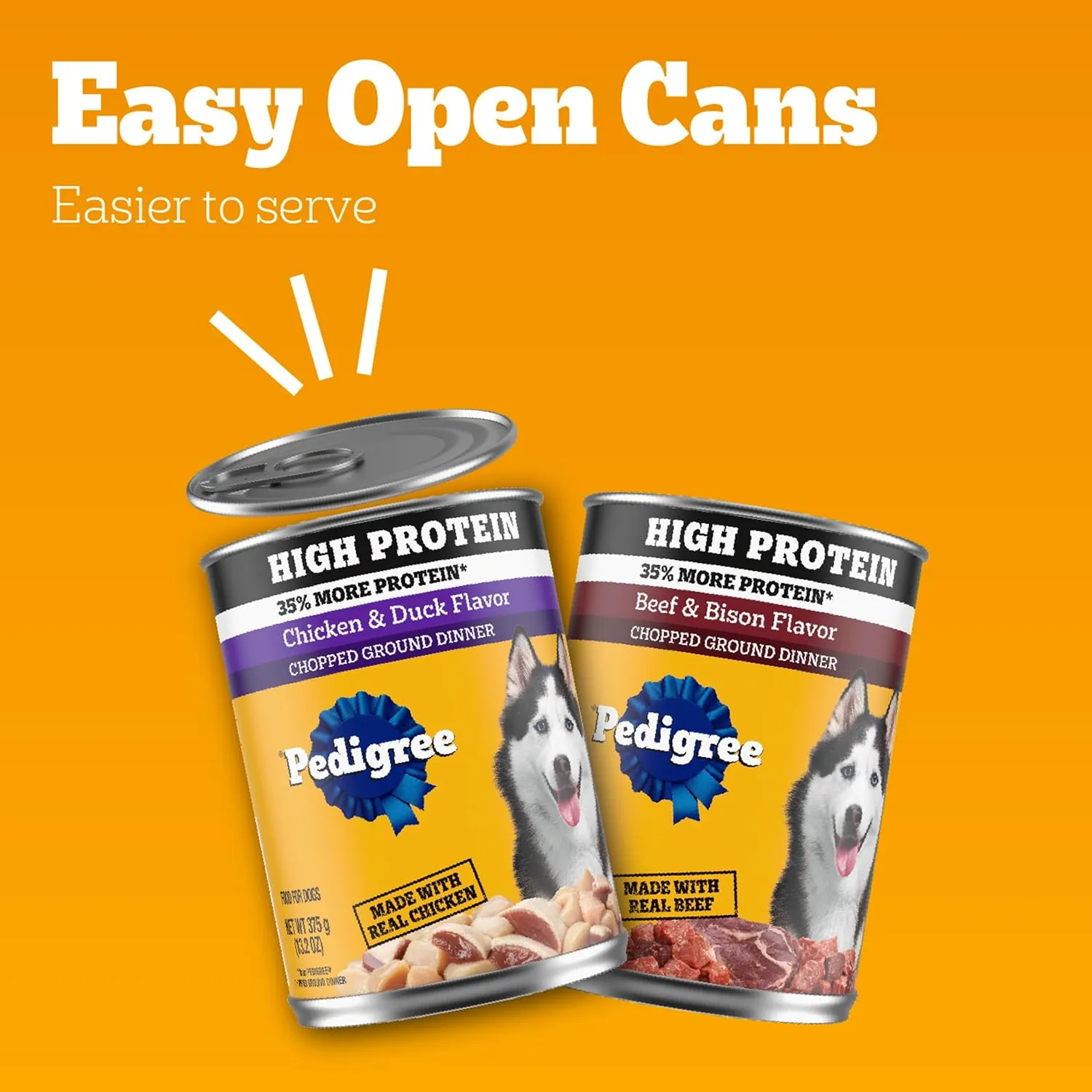 Pedigree High Protein Wet Dog Food, Chicken Duck & Beef Bison Flavors Multipack 13.2 oz. Cans (12 Count, Pack of 1)
