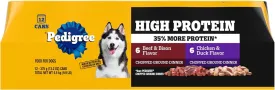Pedigree High Protein Wet Dog Food, Chicken Duck & Beef Bison Flavors Multipack 13.2 oz. Cans (12 Count, Pack of 1)