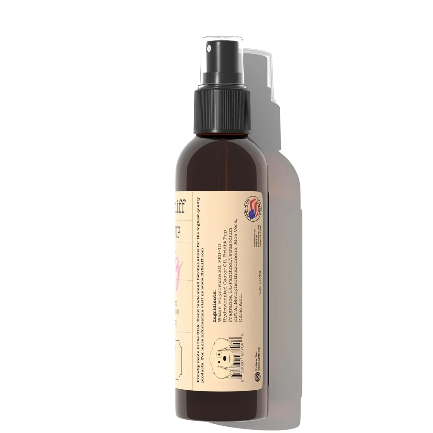 Pet Freshening Spray, Deodorizes Coat for Long Lasting Freshness, Alcohol-Free Cologne Spray, Grooming Fragrance Safe for Sensitive Skin, for Dog & Cat, Vanilla, Magnolia & Amber Scent, 4 oz.