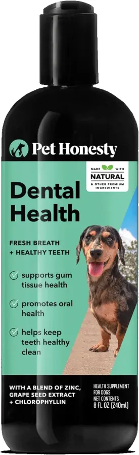 Pet Honesty Oral Hygiene Dental Water Additive | Dog Mouthwash   Teeth Cleaning | Keeps Teeth   Gums Clean | Freshens Breath   Targets Plaque   Tartar - 8 oz