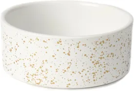 PetRageous 18432 Speckles Round Stoneware Dog Bowl 5-Inch Width and 2-Inch Height 2-Cups Capacity, White