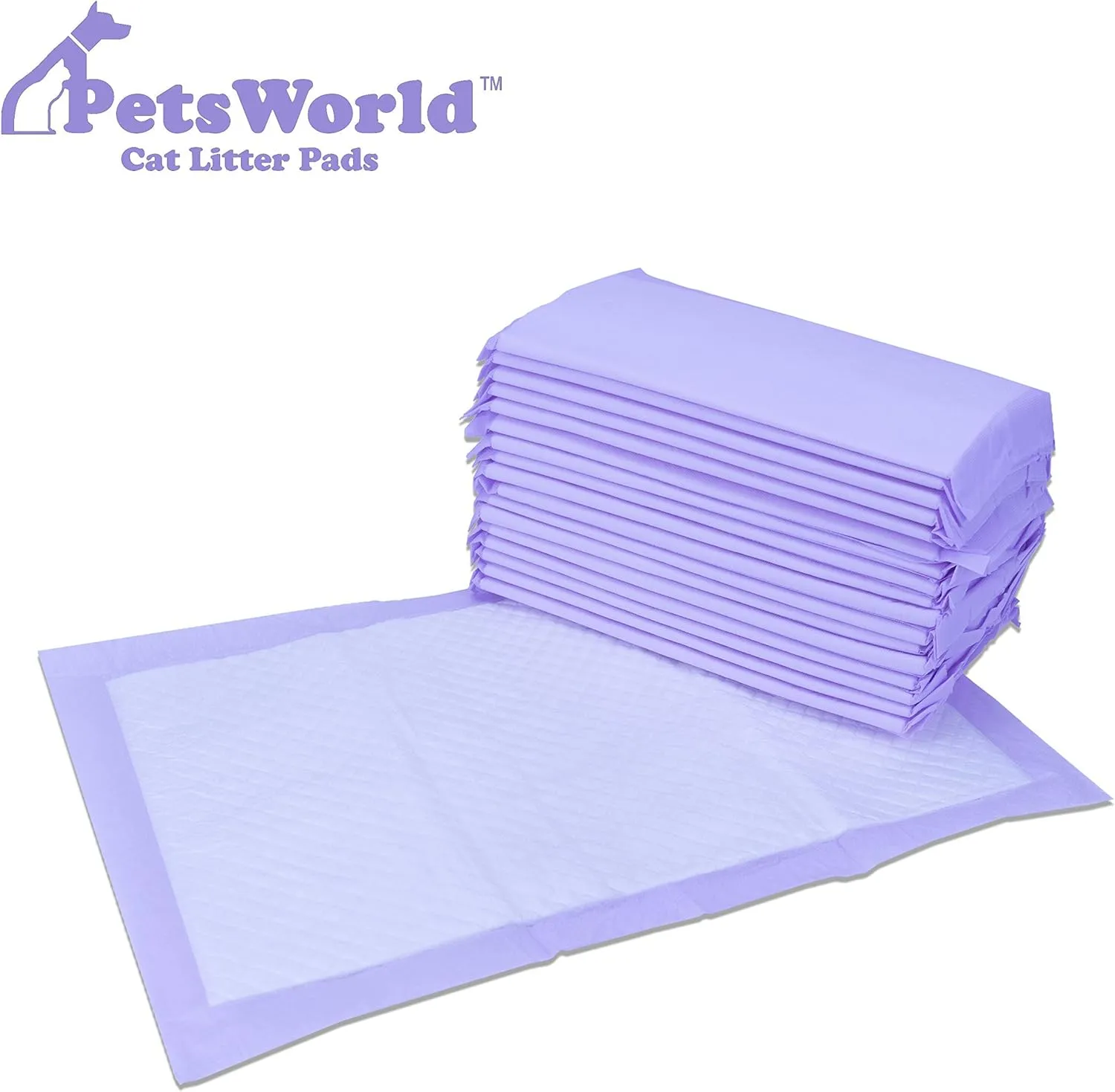 PETSWORLD Fresh Scented Cat Pads Refills for Tidy Cats Breeze Litter System 50 Pads for Cat Litter Box, 16.9x11.4 Inch