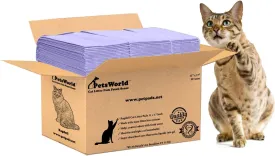 PETSWORLD Fresh Scented Cat Pads Refills for Tidy Cats Breeze Litter System 50 Pads for Cat Litter Box, 16.9x11.4 Inch