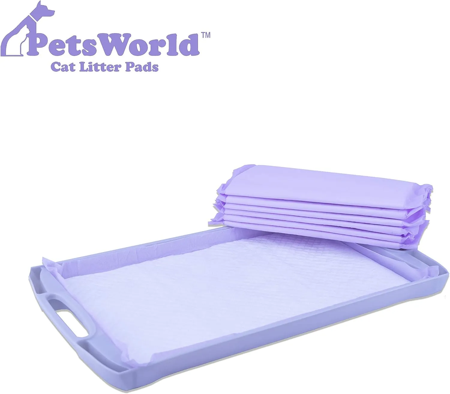 PETSWORLD Fresh Scented Cat Pads Refills for Tidy Cats Breeze Litter System 50 Pads for Cat Litter Box, 16.9x11.4 Inch