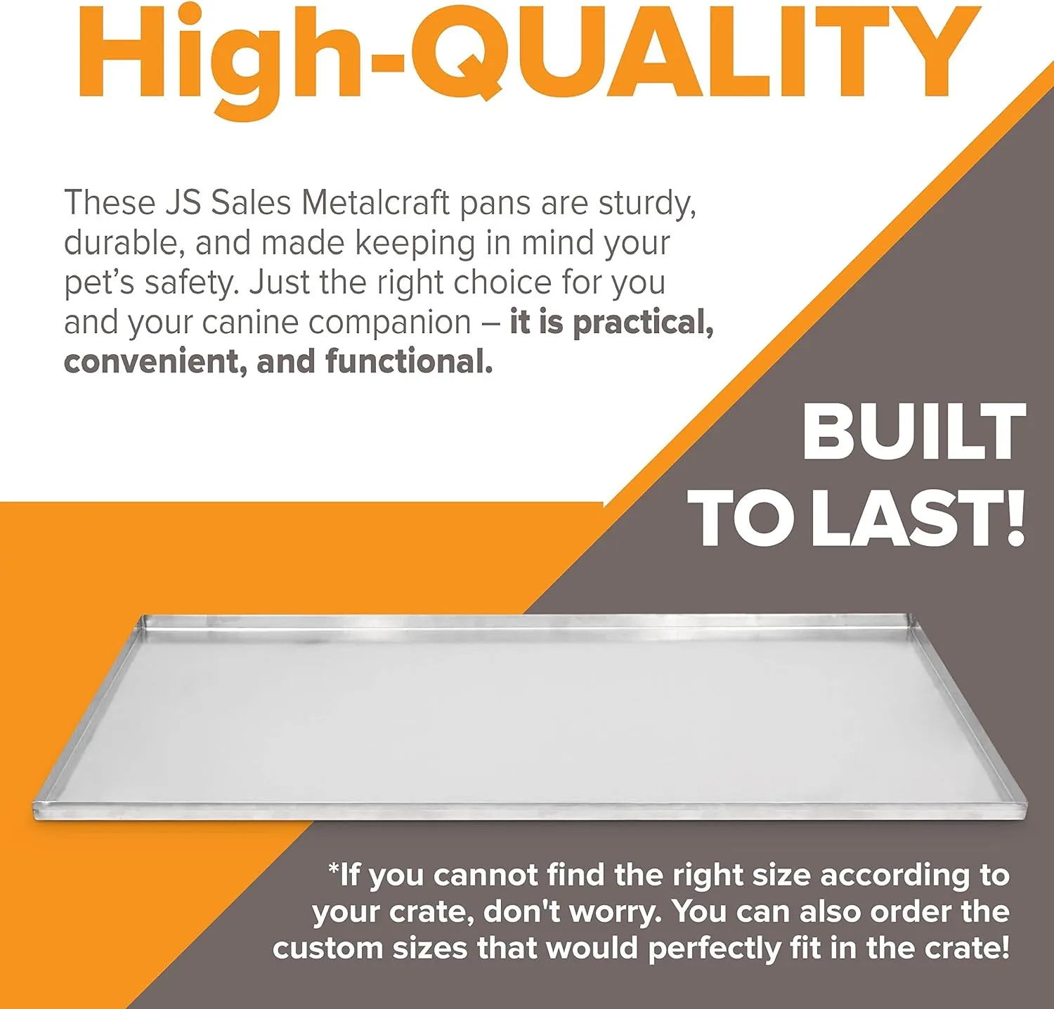 Pinnacle Systems (Galvanized, 34.625" L X 21.86" W X 1") Metal Replacement Dog Crate Pan Chew Proof Crack Proof Pet Kennel Tray Central Dog Crate Pan Pet Supplies