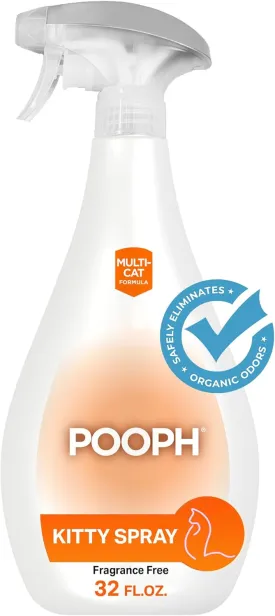 POOPH Kitty Spray - Patented Technology Eliminates Organic Odor On-Contact Goes Anywhere Your Kitty Goes - Cat Trees, Furniture, Bedding & More Safe Fragrance-Free Non-Toxic Eco-Conscious