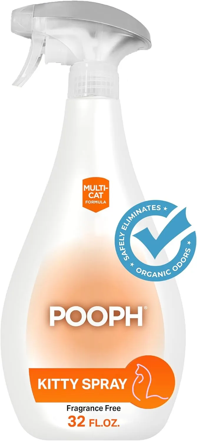 POOPH Kitty Spray - Patented Technology Eliminates Organic Odor On-Contact Goes Anywhere Your Kitty Goes - Cat Trees, Furniture, Bedding & More Safe Fragrance-Free Non-Toxic Eco-Conscious