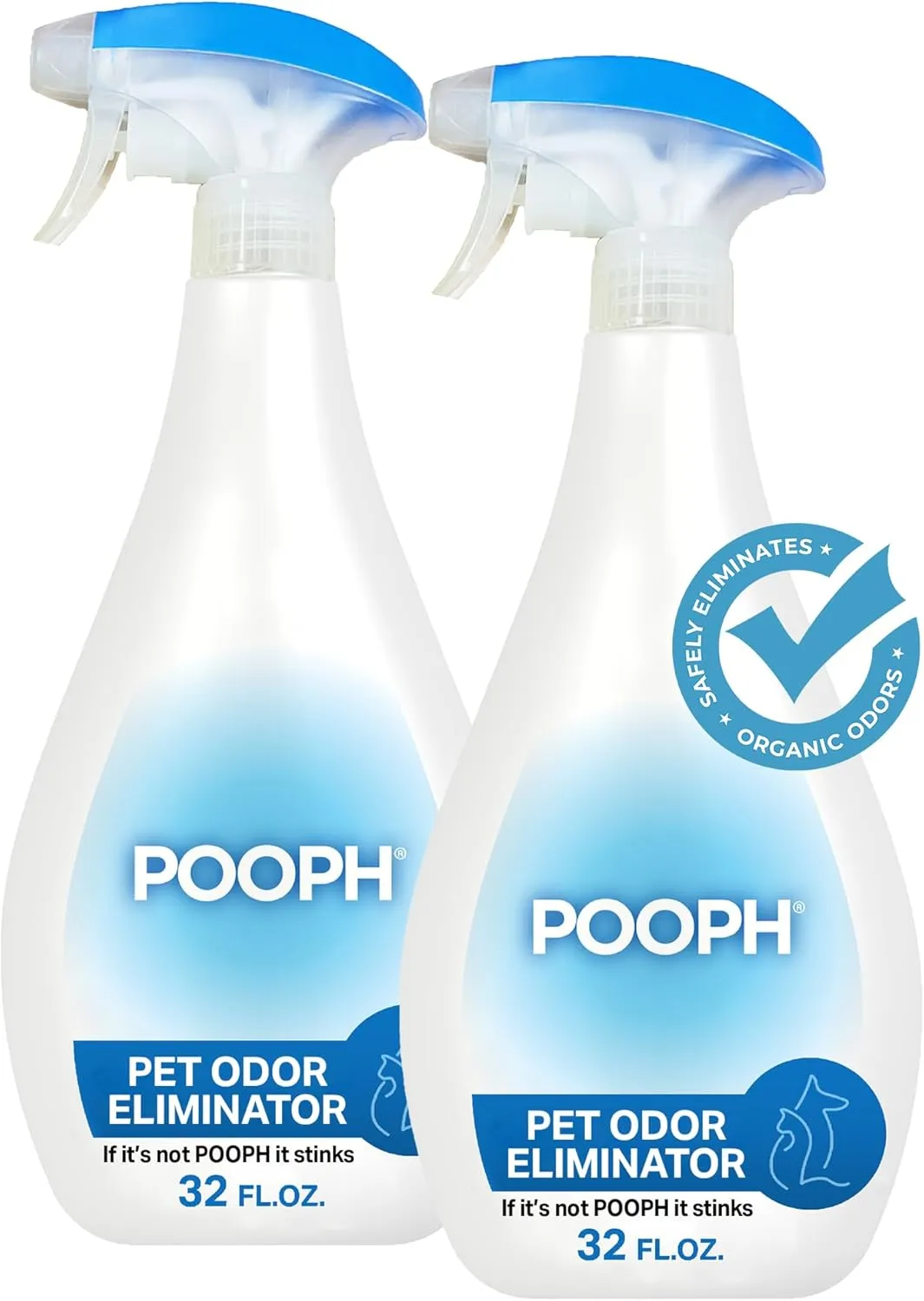 Pooph Pet Odor Eliminator, 32oz Spray, 2-Pack - Dismantles Odors on a Molecular Basis, Dogs, Cats, Freshener, Eliminator, Urine, Poop, Pee, Deodorizer, Natures, Puppy, Fresh, Clean, Furniture, Potty