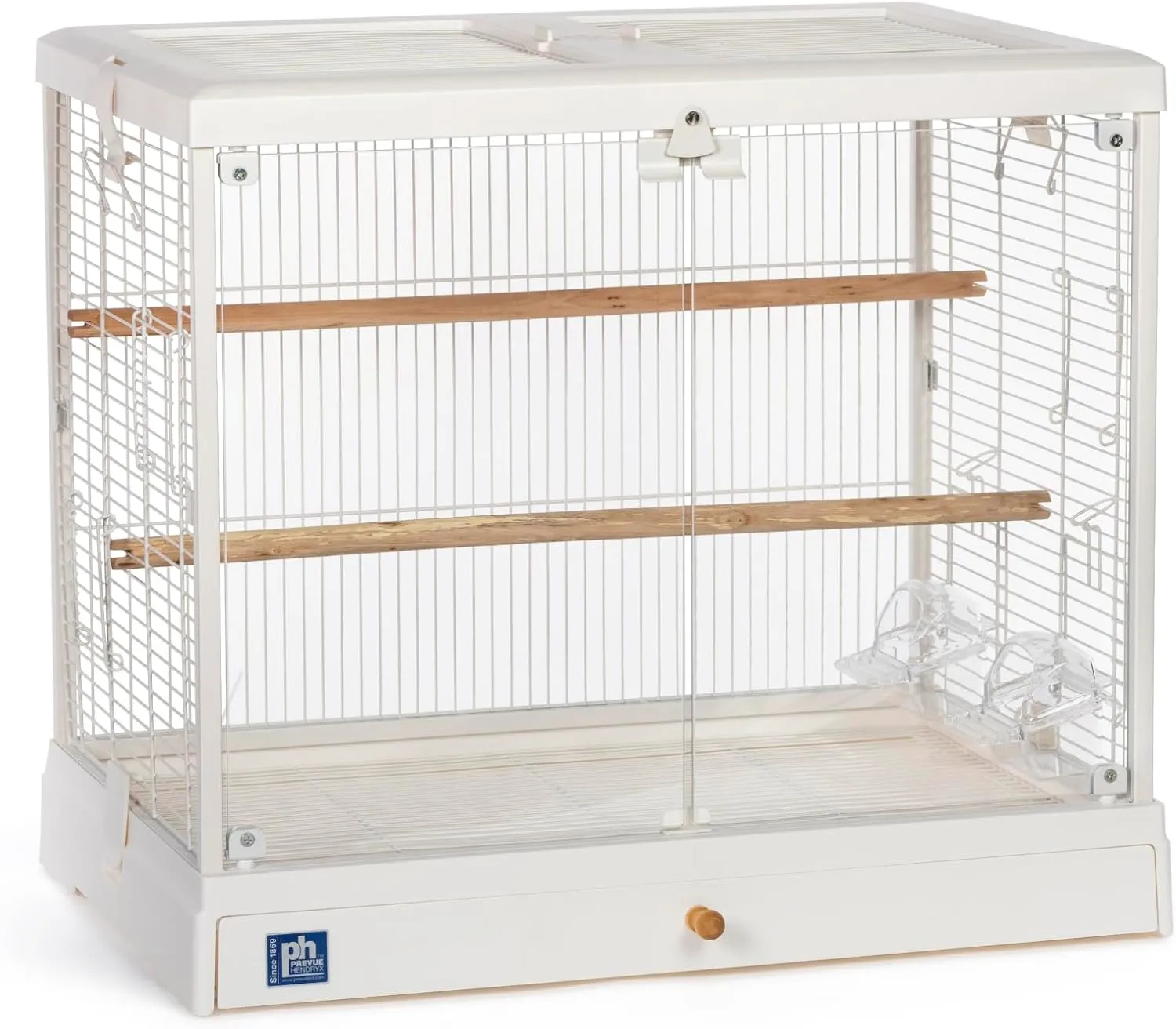 Prevue Pet Products Crystal Palace Luxe Glass Birdcage with Double Glass Doors and Removable Tray