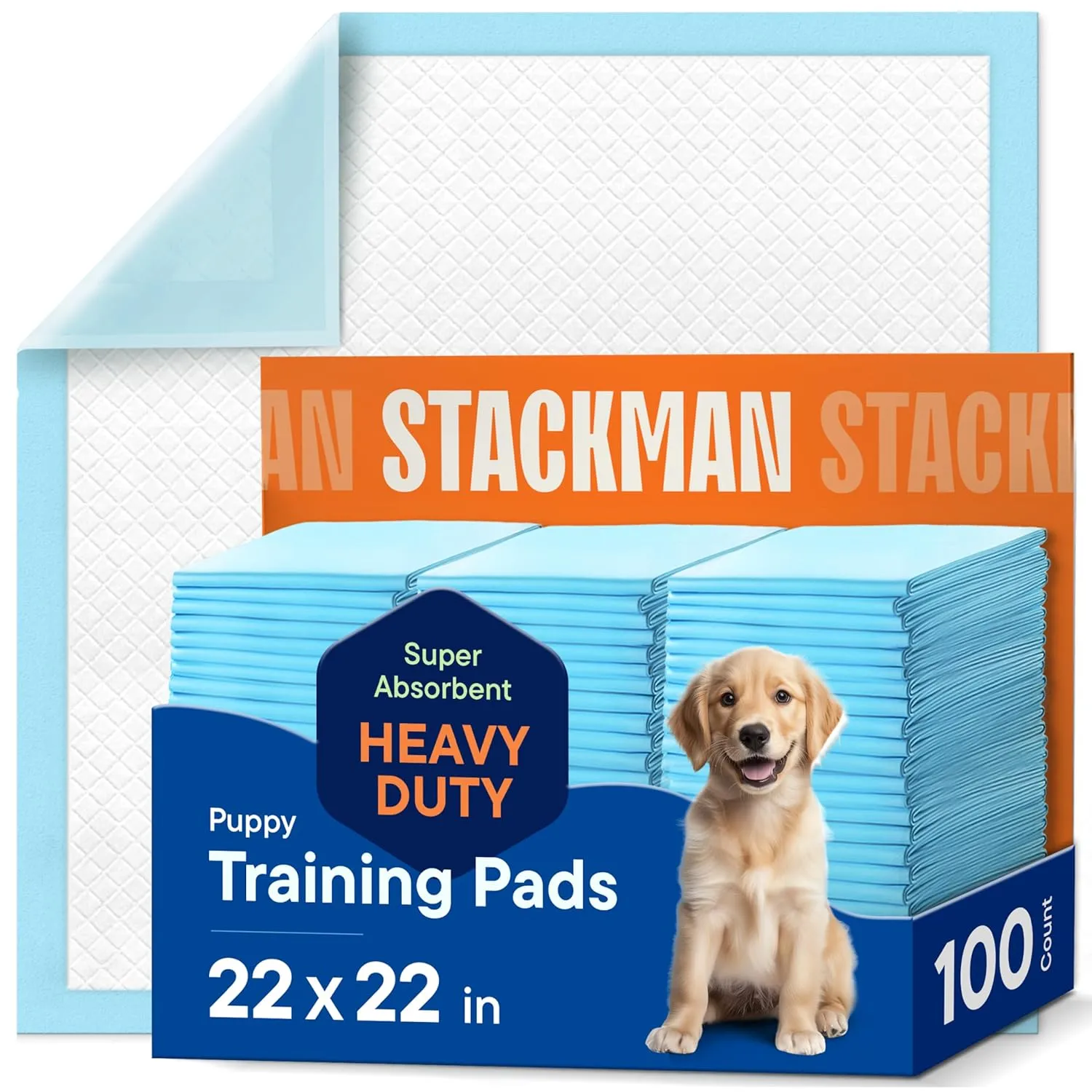 Puppy Pads Pet Pee Pads for Dogs & Puppy Training - 100 Count - Potty Pads for Dogs 22" x 22" Leak-Proof Dog Pee Pads - Quick-Dry Surface - Heavy Duty Absorbent Disposable Dog Wee Pad Bulk Pack