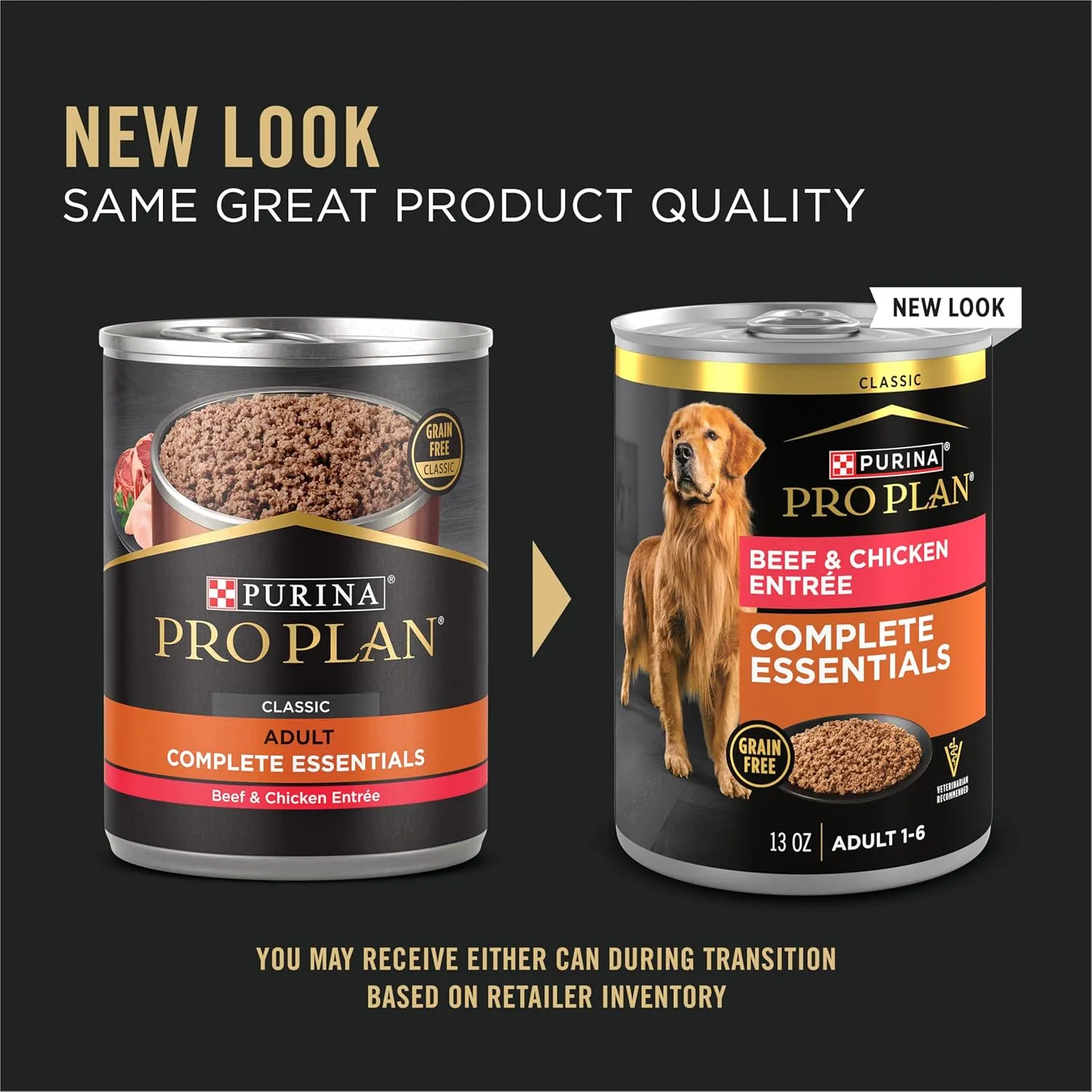 Purina Pro Plan Dog Food Grain Free Classic Pate, Beef and Chicken Entre - (Pack of 12) 13 oz. Cans