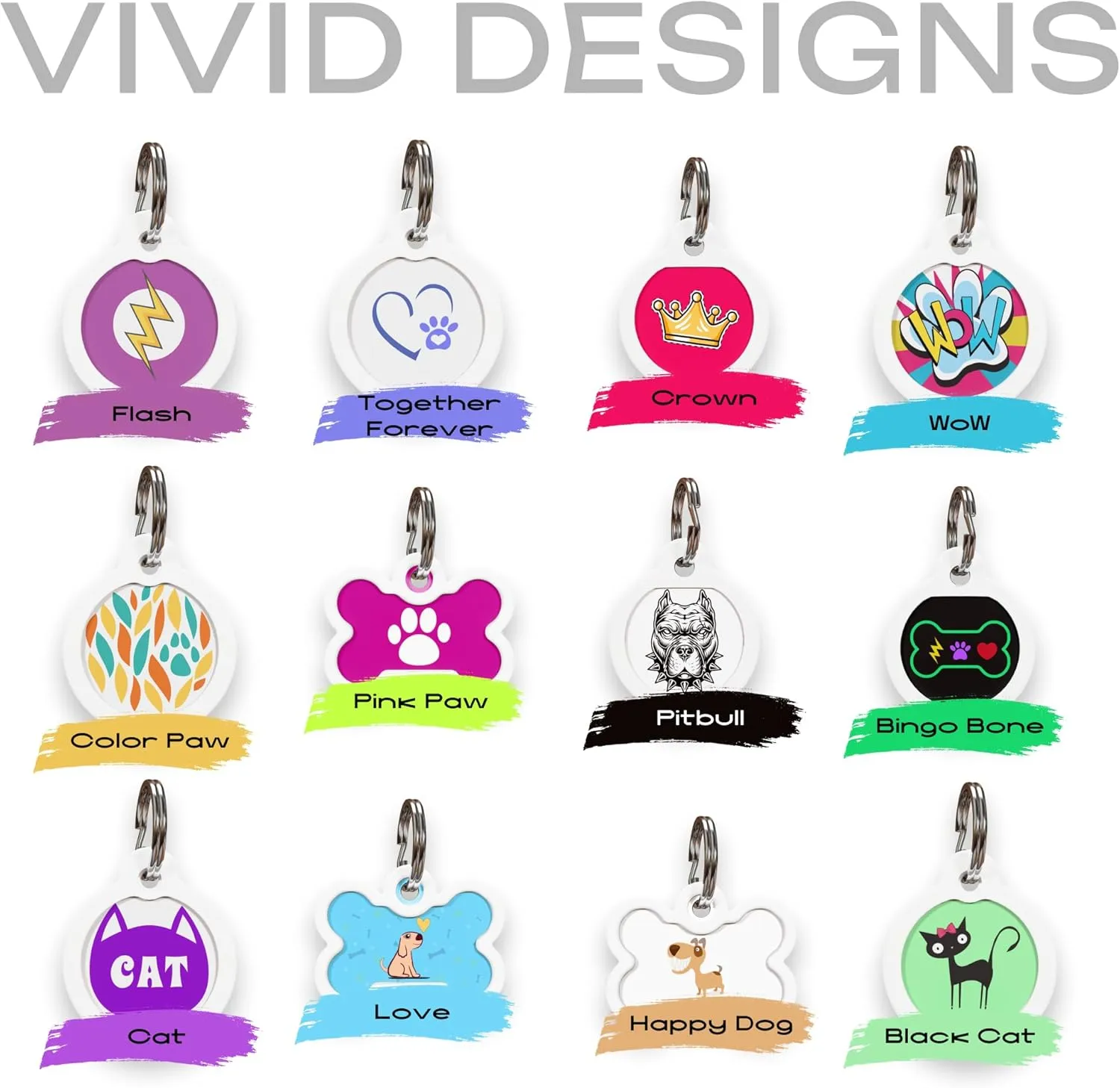 QR Code Dog Tag Silent Id Pet Tags Personalized Name Plate with Online Profile (Liberty, Small_Round)
