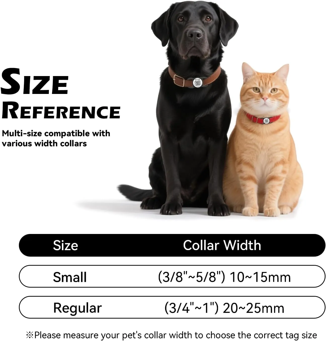 QR Code Dog Tag with NFC, Personalized Pet ID Tag, Silent Dog ID Tag, Modifiable Pet Online Profile, Multiple Emergency Contact, Scan QR Code Send GPS Location Email (Regular, Black&White)