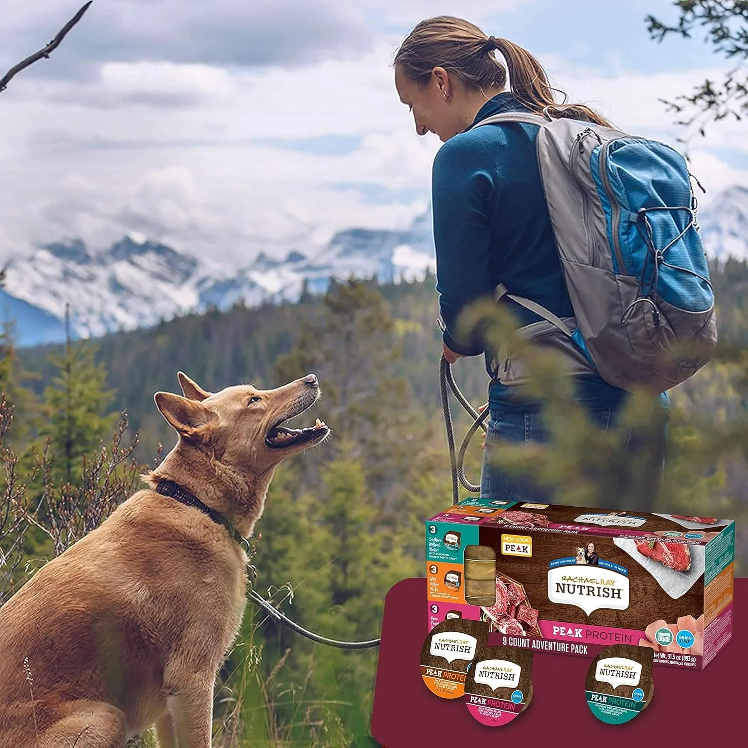 Rachael Ray Nutrish Peak Natural Wet Dog Food with Added Vitamins, Minerals & Other Nutrients, Adventure Pack Variety, 3.5 Ounce Tub (Pack of 18), Grain Free, High Protein