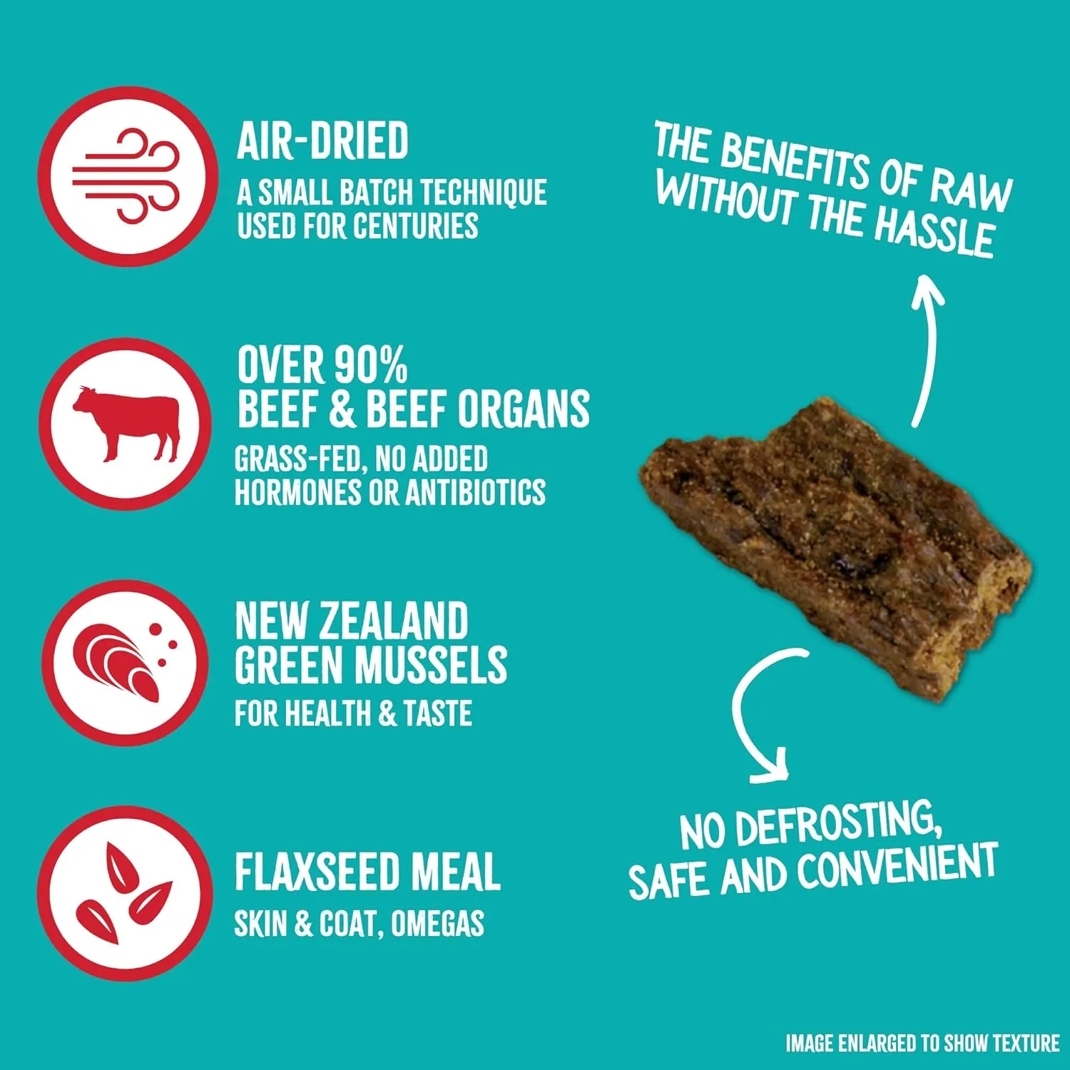 RawTernative Air Dried Dog Food, High Protein, Over 90% Real Beef & Beef Organs   New Zealand Green Mussels, Complete Meal or Topper, Grain Free, Gluten Free, Non GMO, (3 lb Bag)