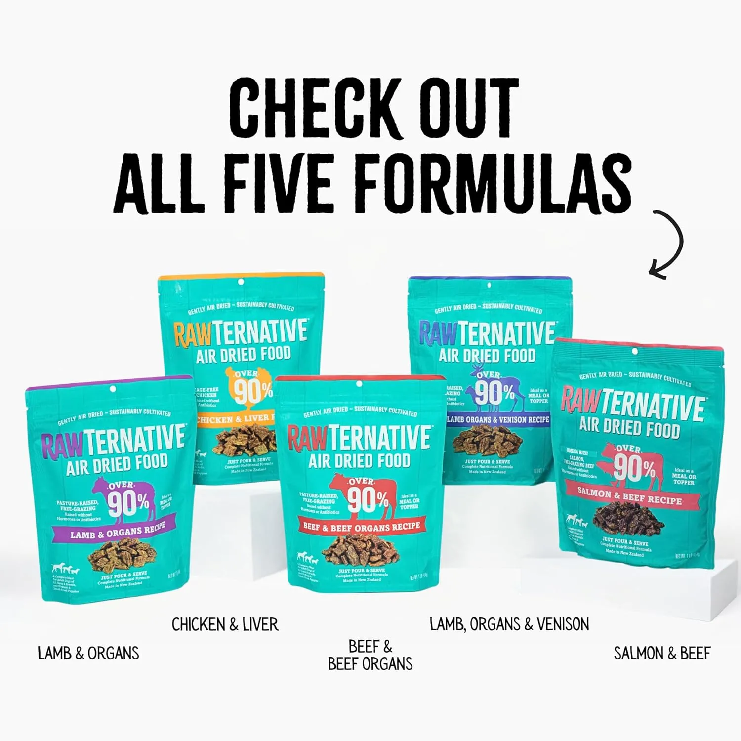 RawTernative Air Dried Dog Food, High Protein, Over 90% Real Beef & Beef Organs   New Zealand Green Mussels, Complete Meal or Topper, Grain Free, Gluten Free, Non GMO, (3 lb Bag)