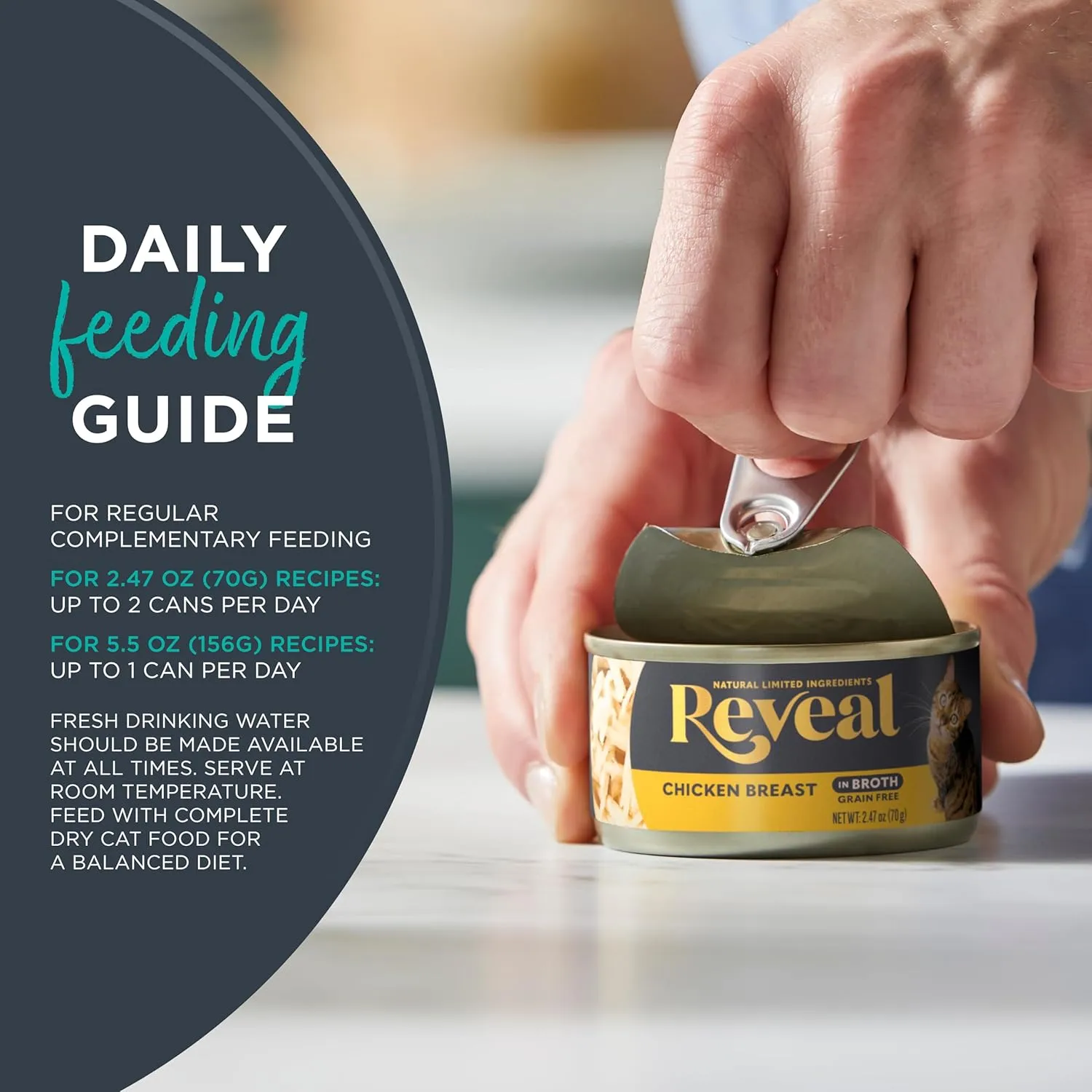 Reveal Natural Wet Cat Food, 20 Count, Grain Free, Limited Ingredient Canned Food for Cats, Fish and Chicken Variety in Broth, 2.47 oz Cans