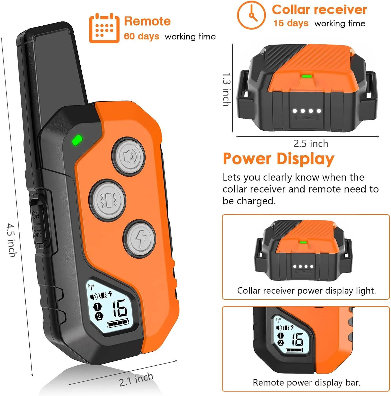Shock Collar for Dogs, IP67 Waterproof Dog Training Collar with Remote, 3 Training Modes with Beep, Vibration, and Safe Static, Rechargeable E Collar for Large Medium