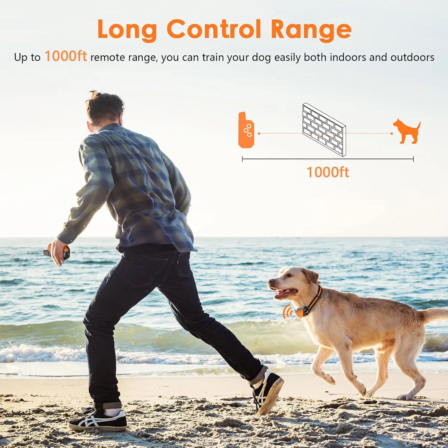 Shock Collar for Dogs, IP67 Waterproof Dog Training Collar with Remote, 3 Training Modes with Beep, Vibration, and Safe Static, Rechargeable E Collar for Large Medium