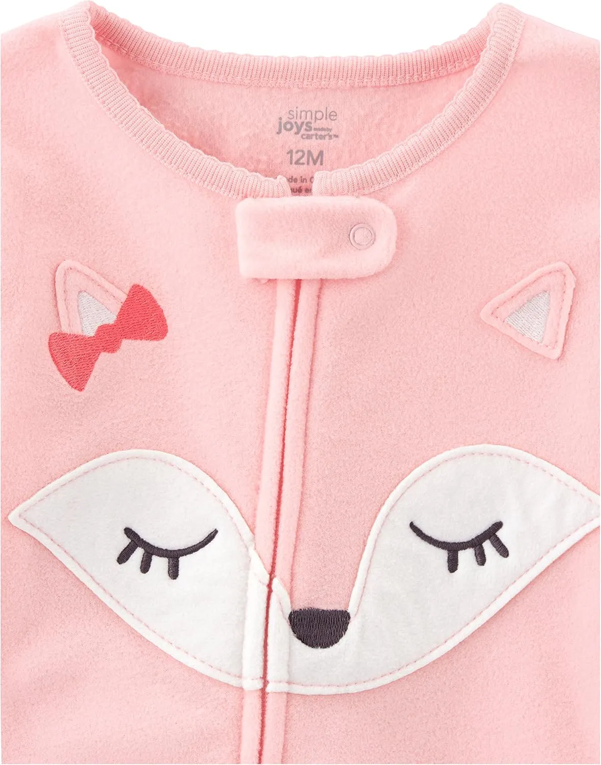 Simple Joys by Carter's Toddlers and Baby Girls' Loose-Fit Flame Resistant Fleece Footed Pajamas, Pack of 3