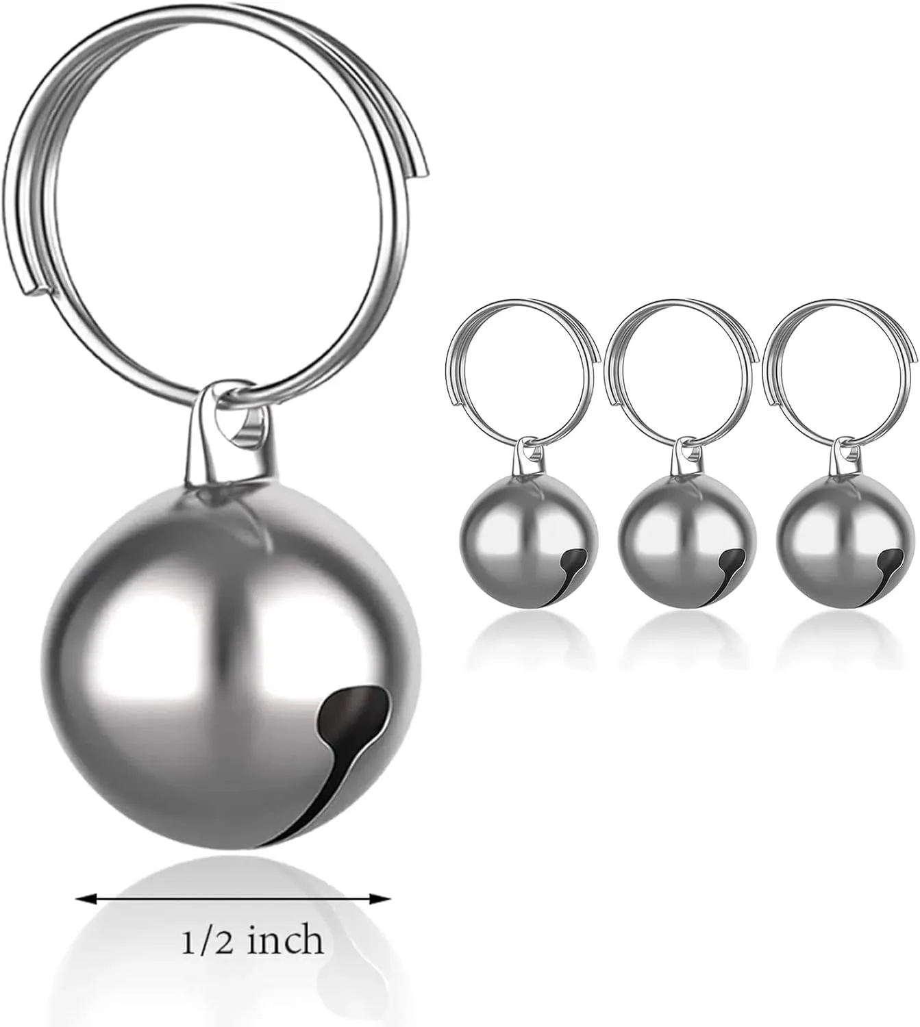 SKYPIA Round Dog Bells Dog Charm Bells Pet Pendant, 3 PCS Anti-Lost Training Bells for Collars, Suitable for Pet Pendant Accessories,1/2-Inch, Random