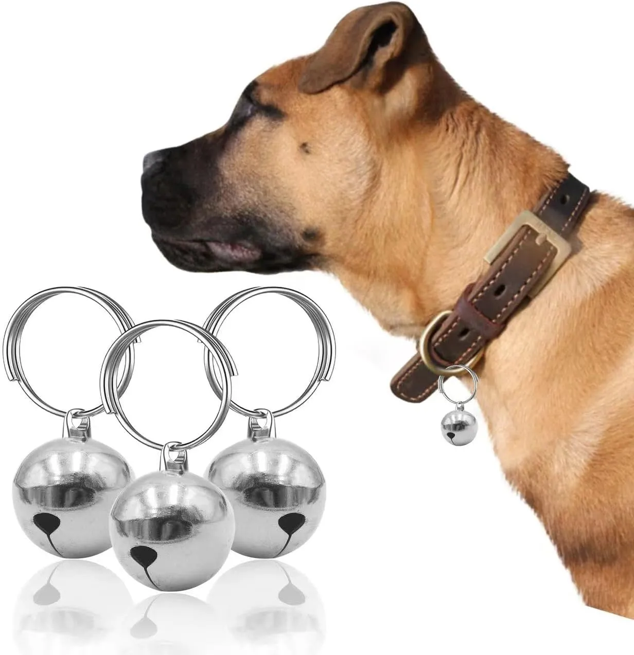 SKYPIA Round Dog Bells Dog Charm Bells Pet Pendant, 3 PCS Anti-Lost Training Bells for Collars, Suitable for Pet Pendant Accessories,1/2-Inch, Random