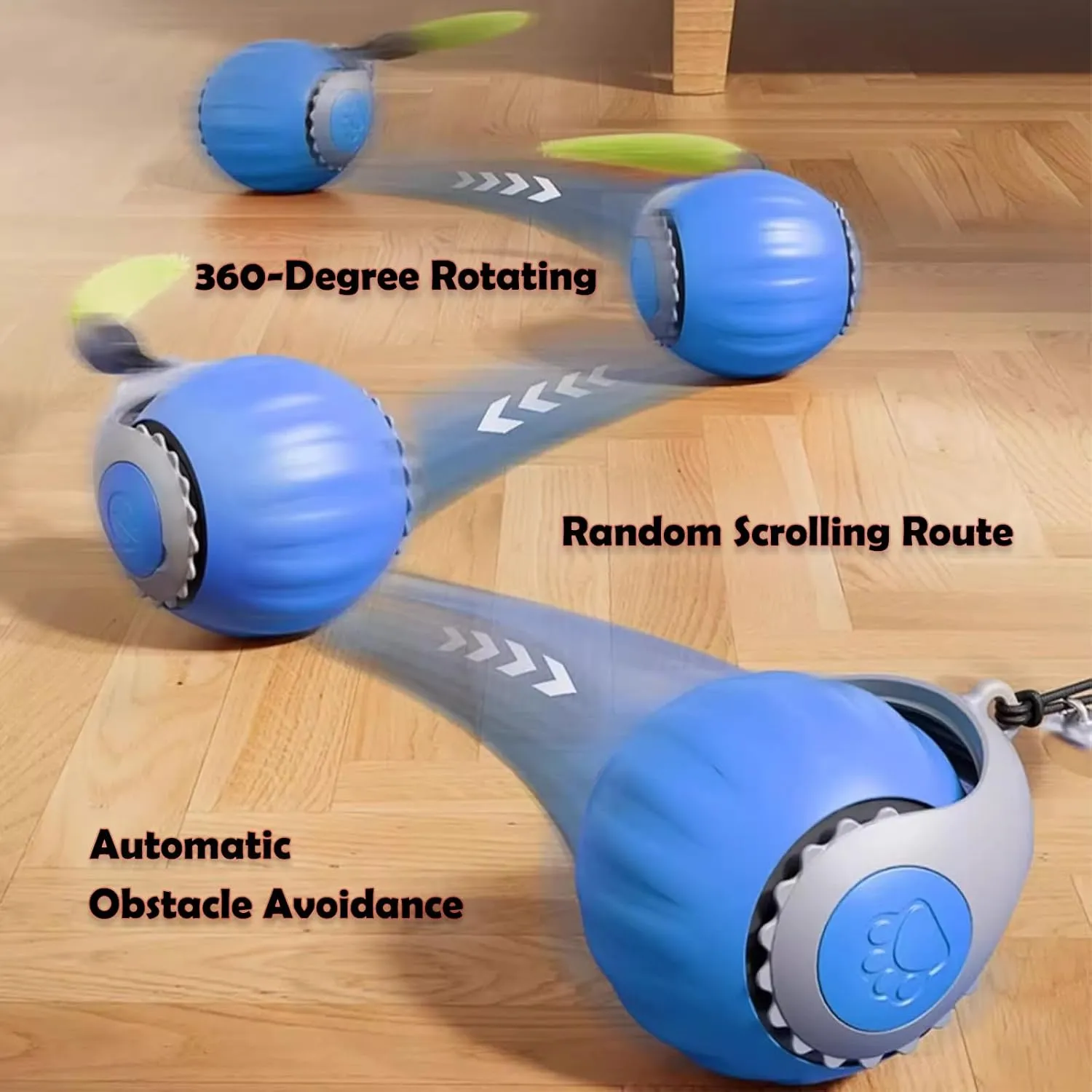 Smart Speedy 3.0 Interactive Cat Ball with Auto Obstacle Avoidance - Indoor Kitten Toy for Mental Stimulation & Playtime Fun 2025 Edition (Blue)