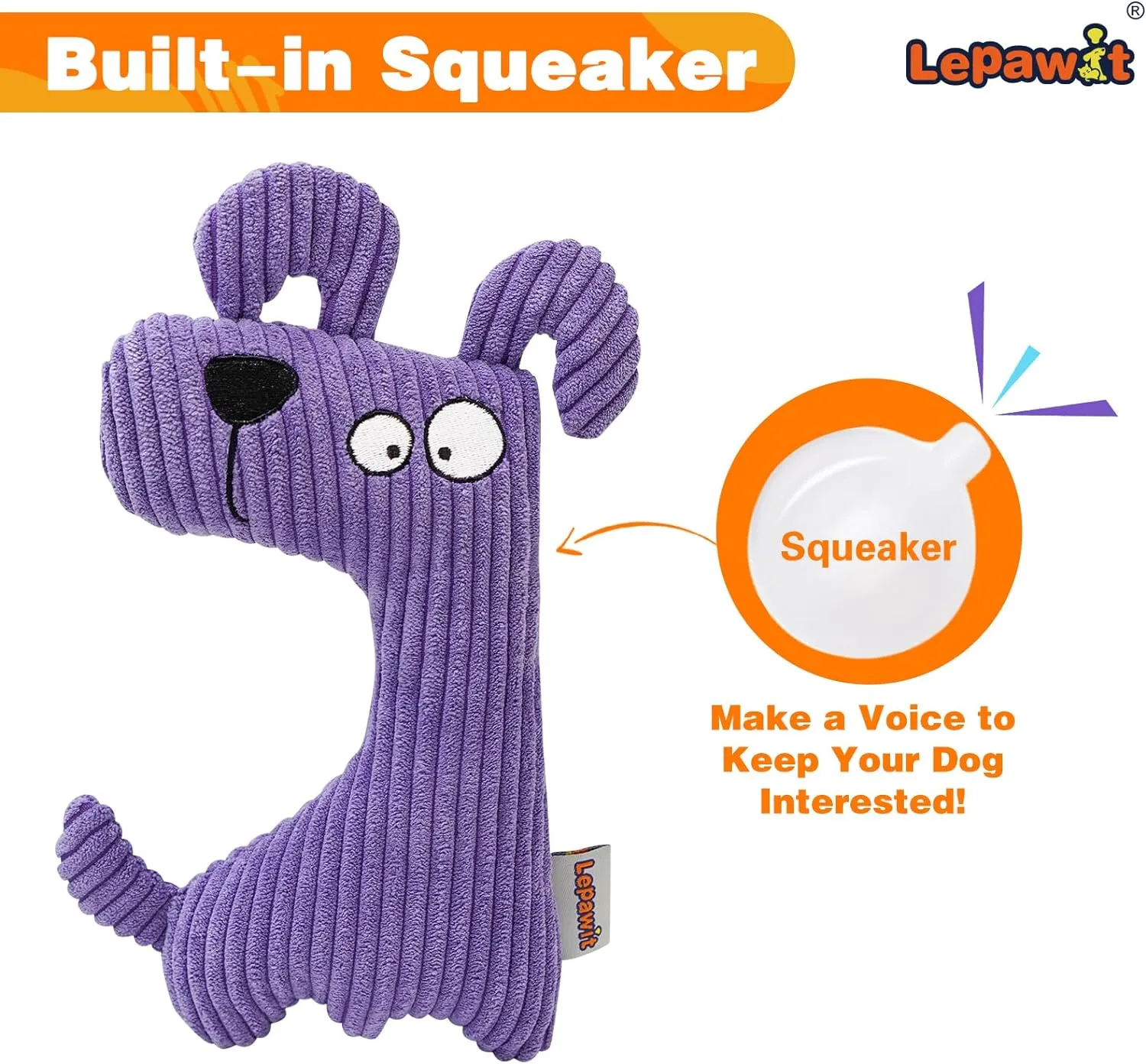 Squeaky Dog Toys, Cute Plush Toy for Dogs Indoor Play, Interactive Dog Toys with Non-Shedding Material for Small and Medium Dogs - 4pack, blue