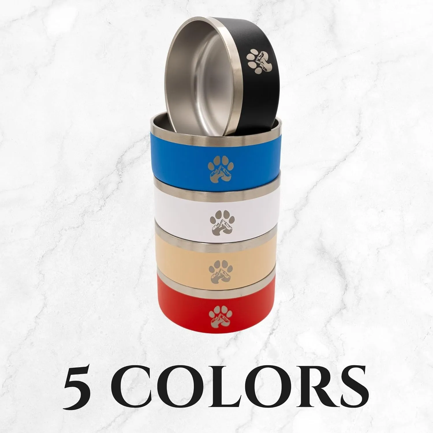 Stainless Steel Dog Bowl for Small-Large Dogs | Double Wall Insulated, Non-Slip Base Heavy Duty Water and Food Bowls for Dogs & Cats | Pet Safe BPA Free & Dishwasher Safe | 32 Oz - Red