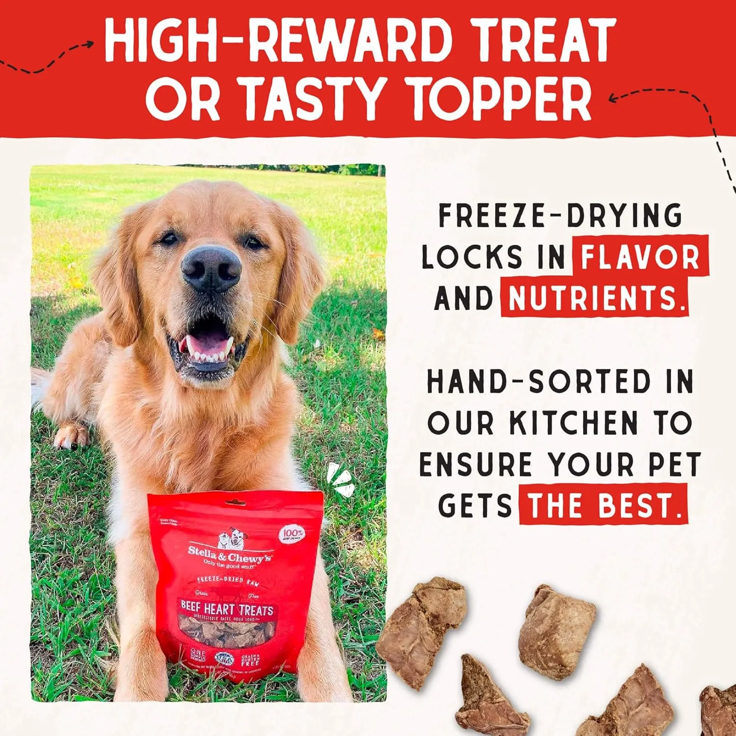 Stella & Chewy's Freeze-Dried Raw Beef Liver Dog Treats - Single Ingredient, No Additives - Premium Training Treats - Perfect For Picky Eaters - 3oz Bag