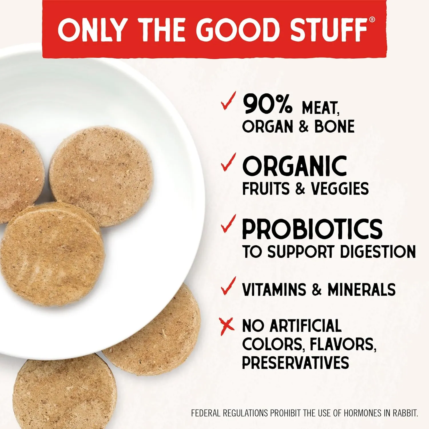 Stella & Chewy's Freeze-Dried Raw Dinner Patties - Absolutely Rabbit Recipe - High Protein Grain-Free Puppy & Dog Food - Perfect For Picky Eaters - 5.5 oz