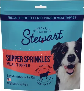 Stewart Beef Liver Supper Sprinkles, Dog Food Toppers, Beef Liver, 2.5 oz. Resealable Bag, Made in USA, Products for Dogs