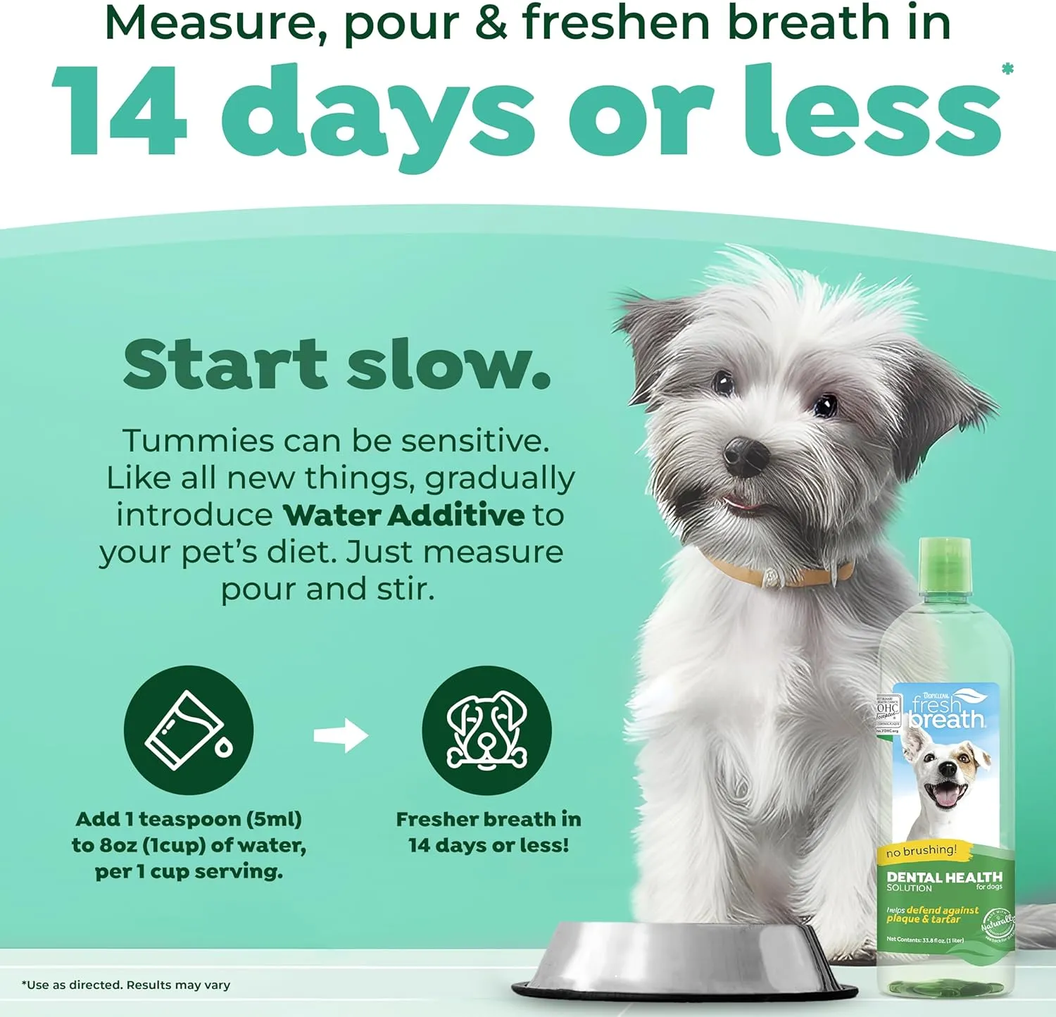 TropiClean Fresh Breath Water Additive for Dogs | 3 Pack | Breath Freshener and Teeth Cleaning Solution | No Toothpaste or Toothbrush Required | 33.8 oz